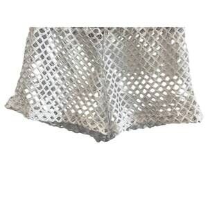 NEW LES TOUT PETITS girl's sparkle mesh short in white